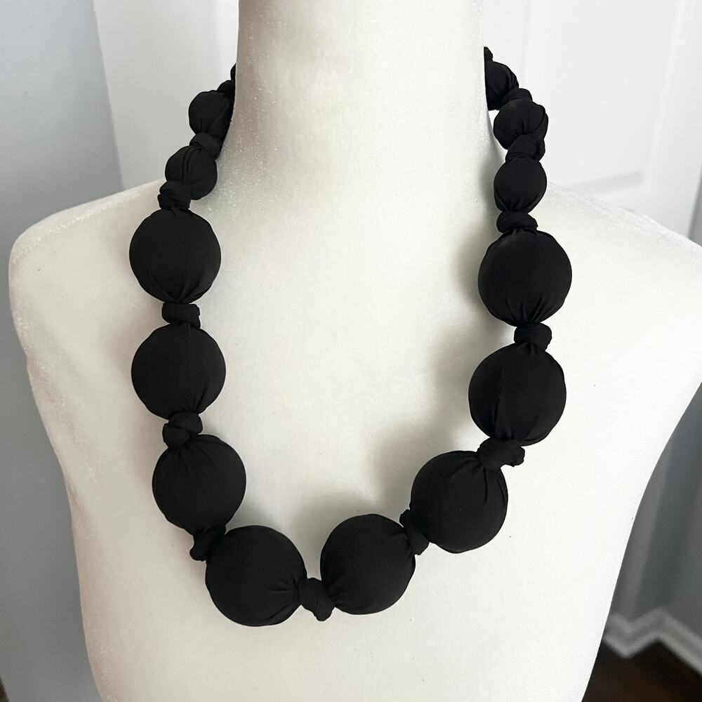 Handmade chunky bauble knot asymmetrical statement bold necklace